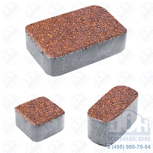 Тротуарная плита бетонная «КЛАССИКО» - Б.1.КО.6 Листопад гладкий Барселона, комплект из 3 видов плит