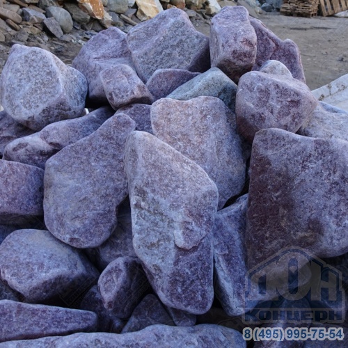 Камень для бани и сауны Малиновый кварцит галтованный