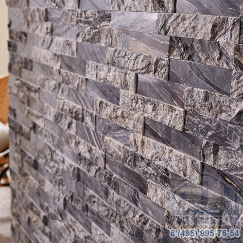 3D панель из натурального камня Мрамор древесный серый классик