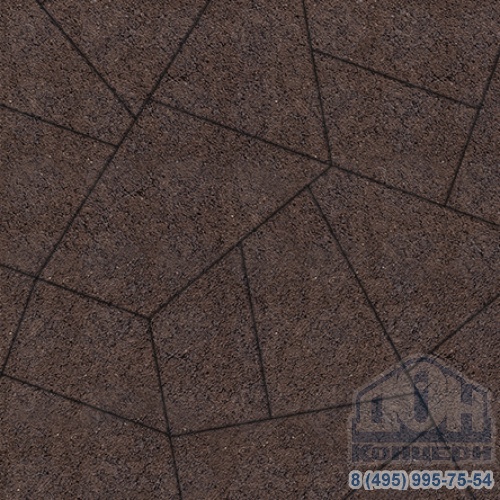 Тротуарная плитка  «ОРИГАМИ» - Б.4.Фсм.8 Стандарт (гладкий) Коричневый комплект из 6 видов плит