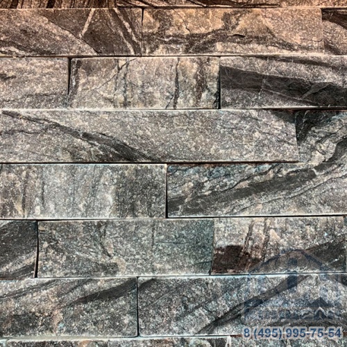 3D панель из натурального камня Мрамор древесный серый классик