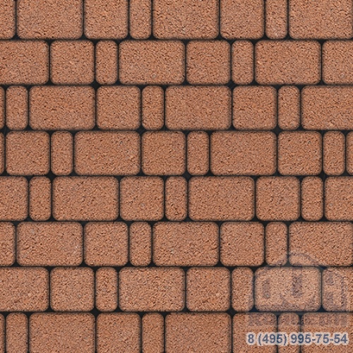 Тротуарная плита бетонная «КЛАССИКО» - Б.1.КО.6 Стандарт Оранжевый, комплект из 3 видов плит