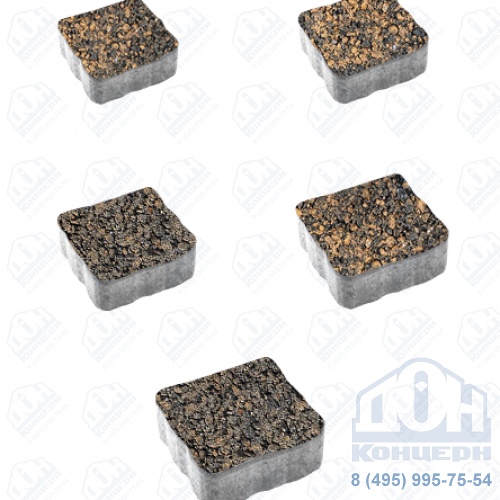 Тротуарная плита бетонная «АНТИК» - А.3.А.4 Листопад гранит Мустанг, комплект из 5 видов плит