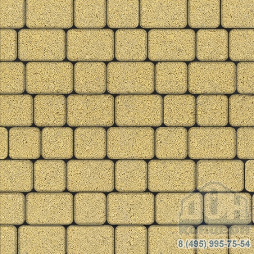 Тротуарная плитка  «КЛАССИКО» - А.1.КО.4 Стандарт Желтый, комплект из 2 видов плит