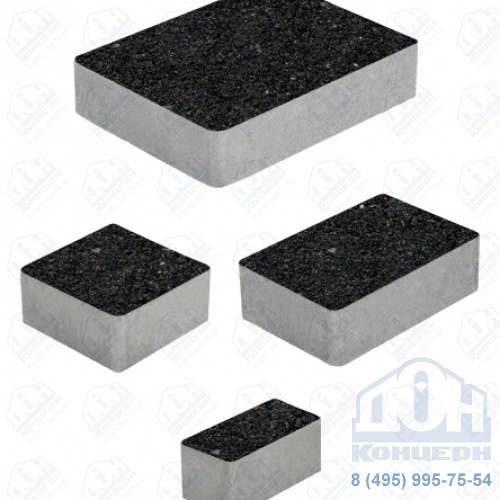 Тротуарная плитка  «МЮНХЕН» - Б.2.Фсм.6 Стоунмикс черный, комплект из 4 видов плит