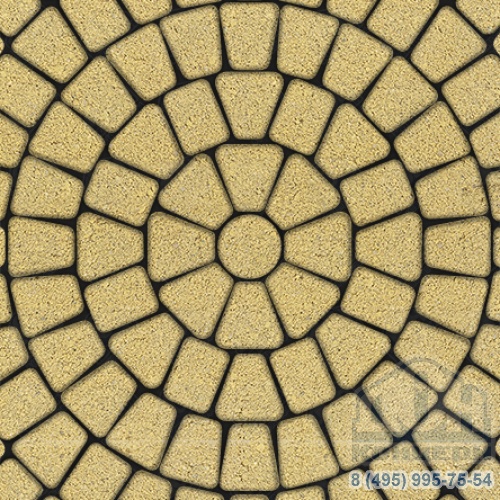 Тротуарная плитка  «КЛАССИКО» - Б.2.КО.6 Гранит Желтый, комплект из 3 видов плит