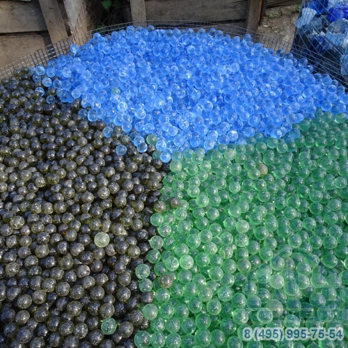 Стеклянная крошка Шарики хрустальные зеленые фр. 10-20 мм
