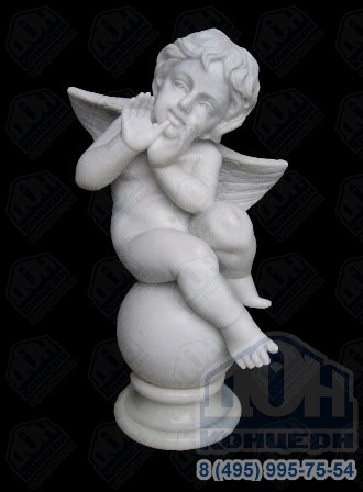 Скульптура из мрамора «Ангел на шаре» S-097