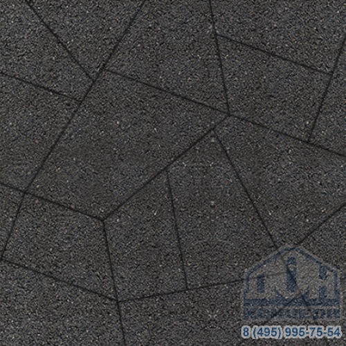 Тротуарная плитка  «ОРИГАМИ» - Б.4.Фсм.8 Стандарт (гладкий) Черный комплект из 6 видов плит
