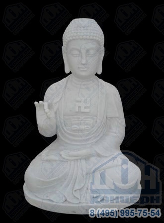 Скульптура из мрамора «Будда» белая