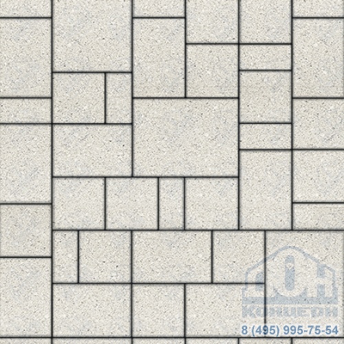 Тротуарная плитка  «МЮНХЕН» - Б.2.Фсм.6 Гранит Белый, комплект из 4 видов плит