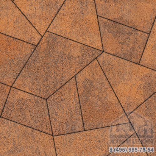 Тротуарная плитка  «ОРИГАМИ» - Б.4.Фсм.8 Листопад гладкий Саванна комплект из 6 видов плит