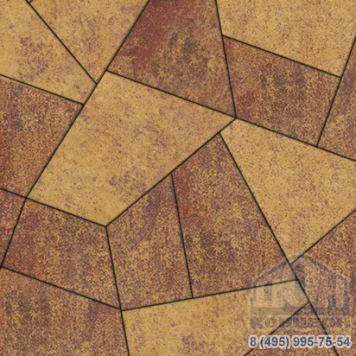 Тротуарная плитка  «ОРИГАМИ» - Б.4.Фсм.8 Листопад гладкий Осень комплект из 6 видов плит