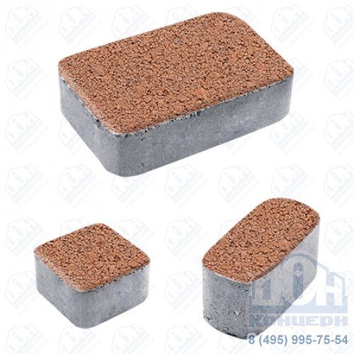 Тротуарная плита бетонная «КЛАССИКО» - Б.1.КО.6 Гранит Оранжевый, комплект из 3 видов плит