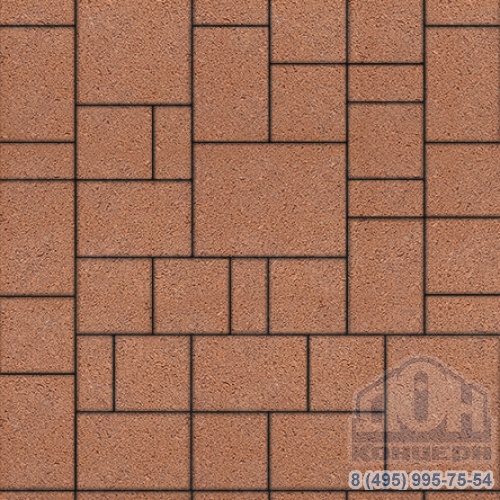 Тротуарная плитка  «МЮНХЕН» - Б.2.Фсм.6 Гранит Оранжевый, комплект из 4 видов плит