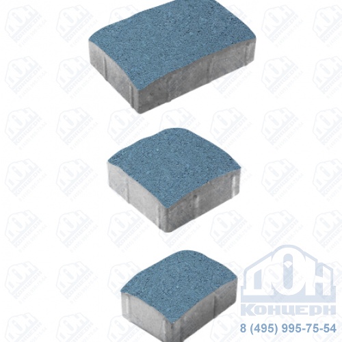 Тротуарная плитка  «УРИКО» - А.1.УР.4 Стандарт (гладкий) Синий, комплект из 3 видов плит