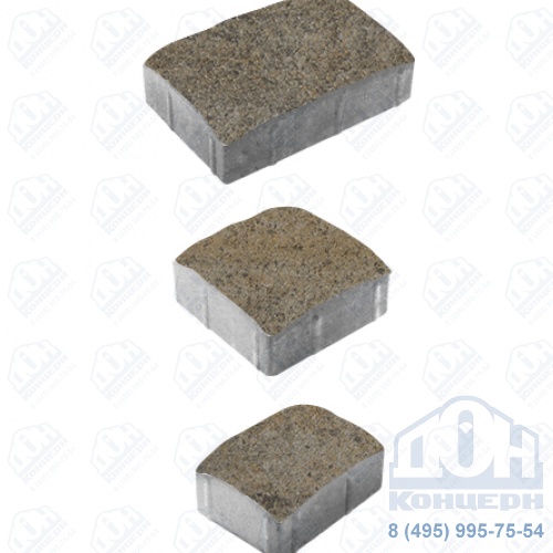 Тротуарная плитка  «УРИКО» - А.1.УР.4 Искусственный камень Базальт, комплект из 3 видов плит