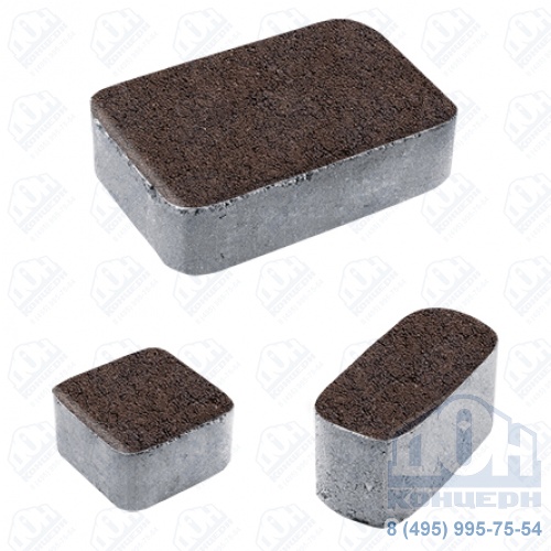 Тротуарная плита бетонная «КЛАССИКО» - Б.1.КО.6 Гранит Коричневый, комплект из 3 видов плит