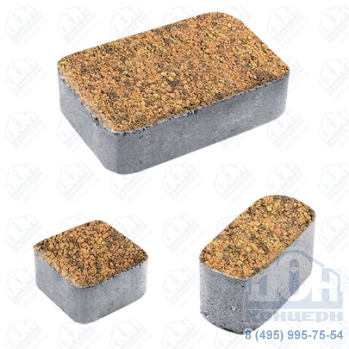 Тротуарная плита бетонная «КЛАССИКО» - Б.1.КО.6 Листопад гранит Саванна, комплект из 3 видов плит