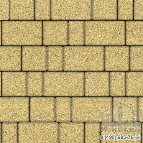 Тротуарная плитка  «СТАРЫЙ ГОРОД» - А.1.Фсм.4 Стандарт Жёлтый, комплект из 3 видов плит