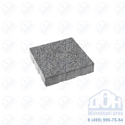 Тротуарная плита бетонная «КВАДРУМ» - Б.6.К.6 Стоунмикс серый с черным