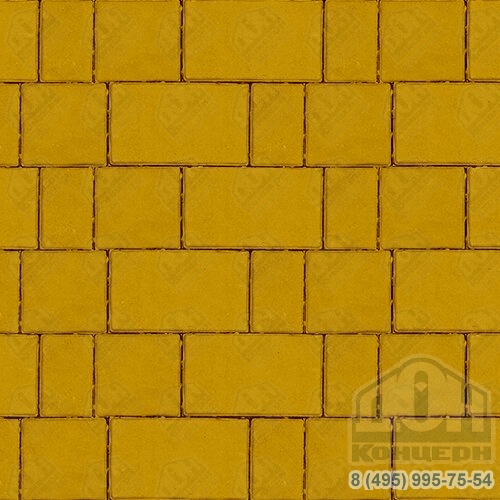 Тротуарная плитка Новый город, 40 мм, желтый, гладкая