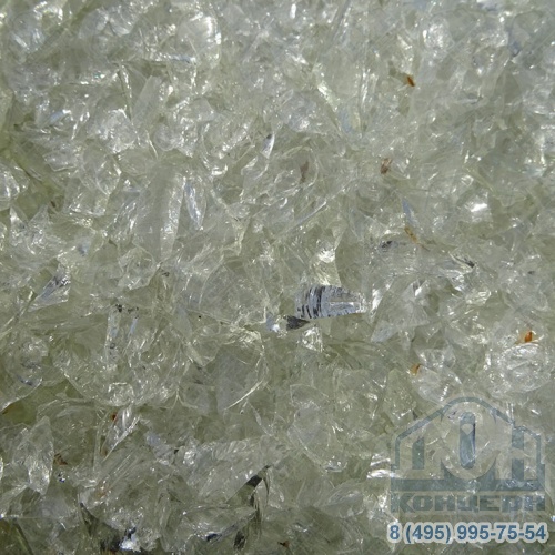 Стеклянная крошка прозрачная белая фр. 5-10 мм
