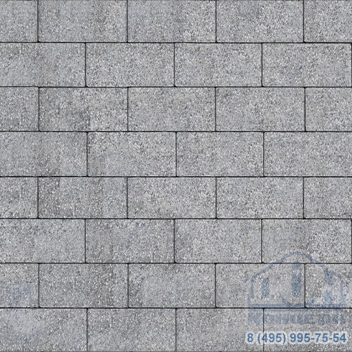 Тротуарная плитка Прямоугольник Лайн, 40 мм, серый, бассировка