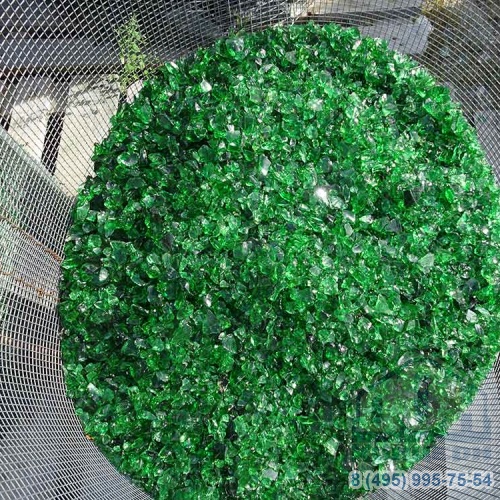 Стеклянная крошка зеленая фр. 5-10 мм