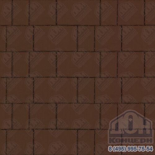 Тротуарная плитка Новый город, 40 мм, коричневый, гладкая