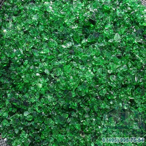 Стеклянная крошка зеленая фр. 5-10 мм